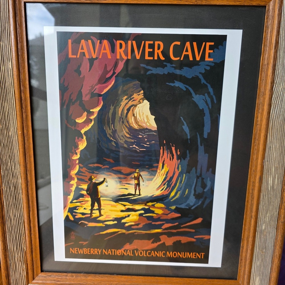 Lantern Press Lava River Cave Newberry Natinl Volcanic Monument Framed Art Print - Picture 9 of 12